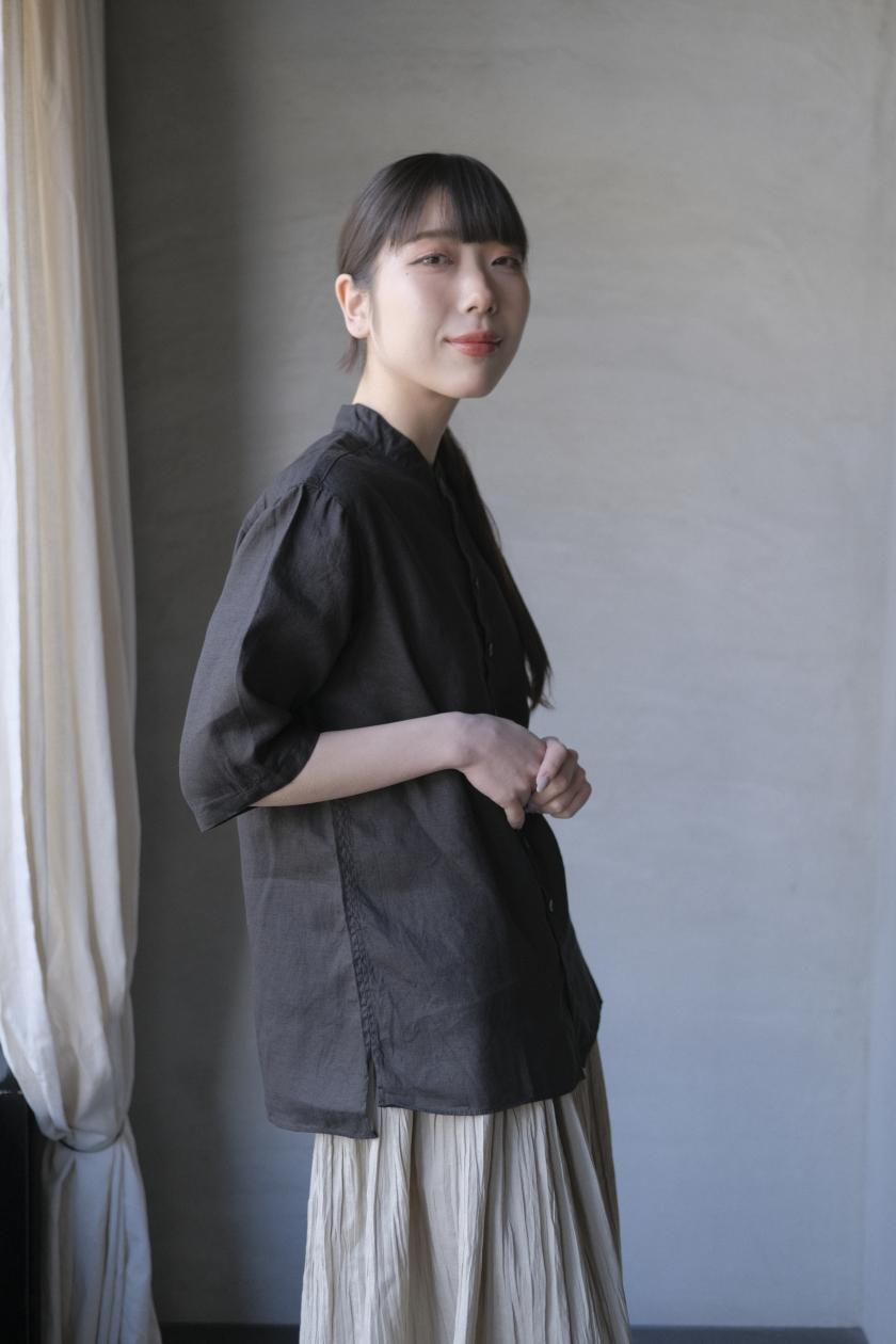 MITTAN | 半袖大麻シャツ (白) - c a b i n e t O N L I N E S T O R E