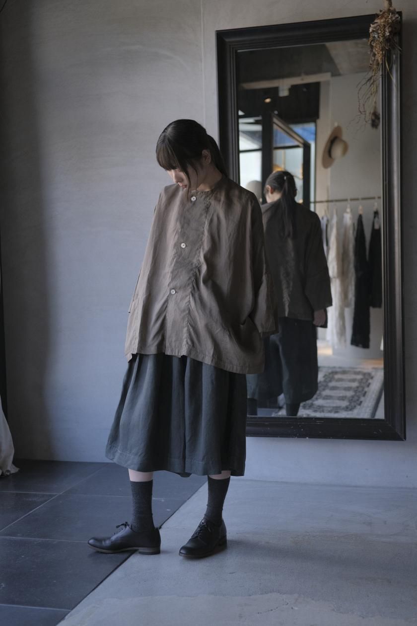 【新品】MITTAN ラミーシルクワイドジャケット 松煙 サイズ2 MITTAN | ラミーシルクジャケット - c a b i n e t O N L I N E