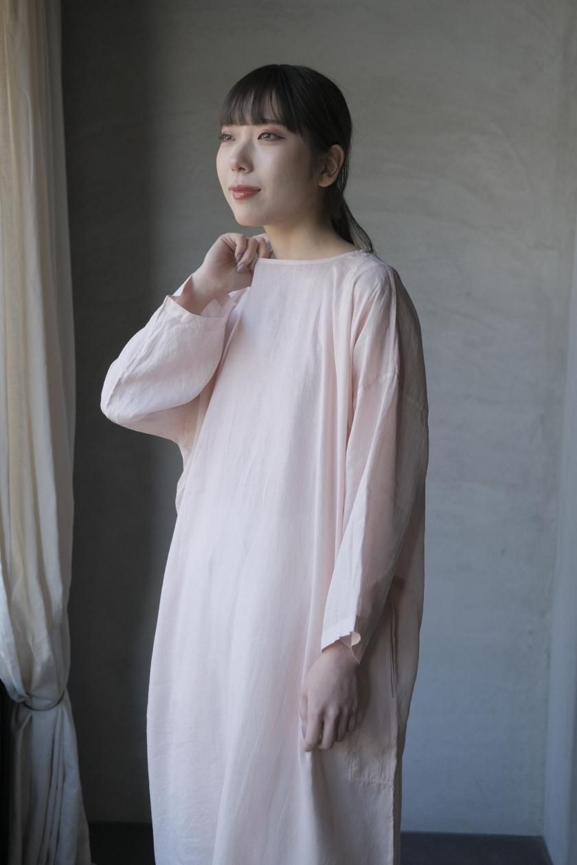 MITTAN ミータン　麻　リネン　絹　シルク　ロング　ドレス　ワンピース MITTAN | 綾織絹麻ワンピース - c a b i n e t O N L I N E