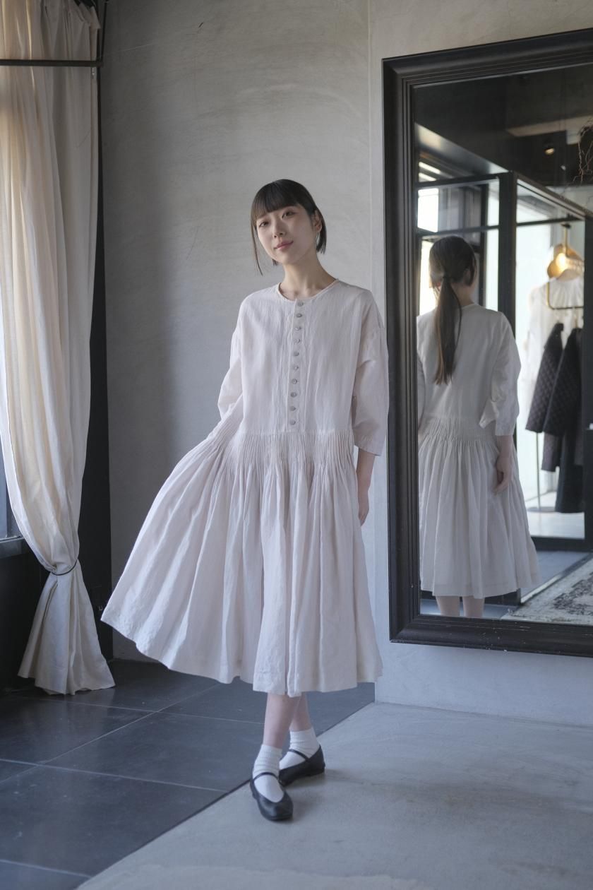 GASA ガサ　linen×cotton ワンピース GASA＊ タックワンピース | Black - c a b i n e t O N L I N E S T O R E