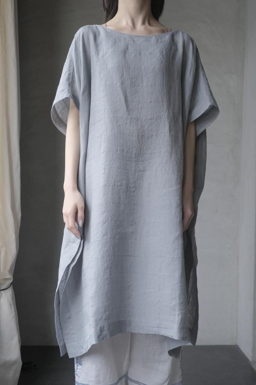極美品 evam evaリネン100% ゆったりシルエット ポンチョ 日本製 evam eva | リネン刺し子ポンチョ - c a b i n e t O N L I N E