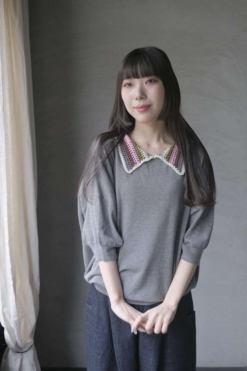 cotton crochet collar knit - atelier naruse｜Online store
