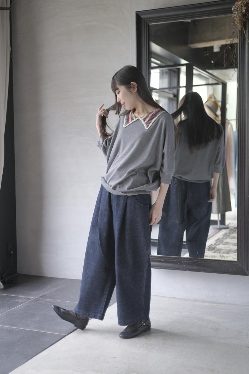 atelier naruse | コットン クロシェカラー ニット