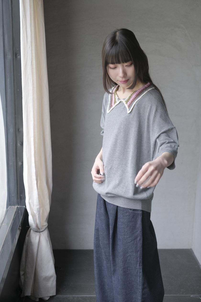 atelier naruse | コットン クロシェカラー ニット