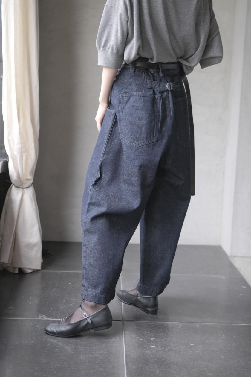 アトリエナルセ コットンデニム タックパンツ size0 cotton denim tuck pants - atelier naruse｜Online store｜the an