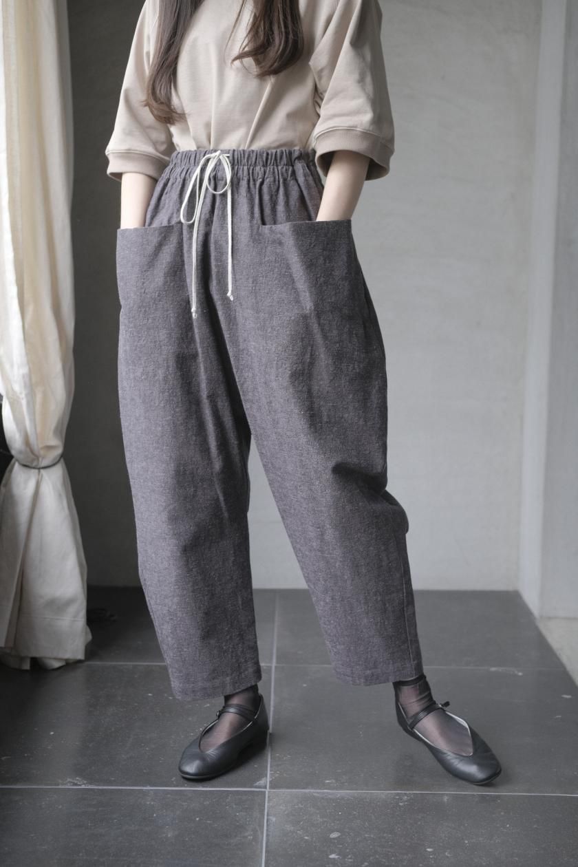 atelier naruse | コットンリネン マルチストライプ スモックブラウス