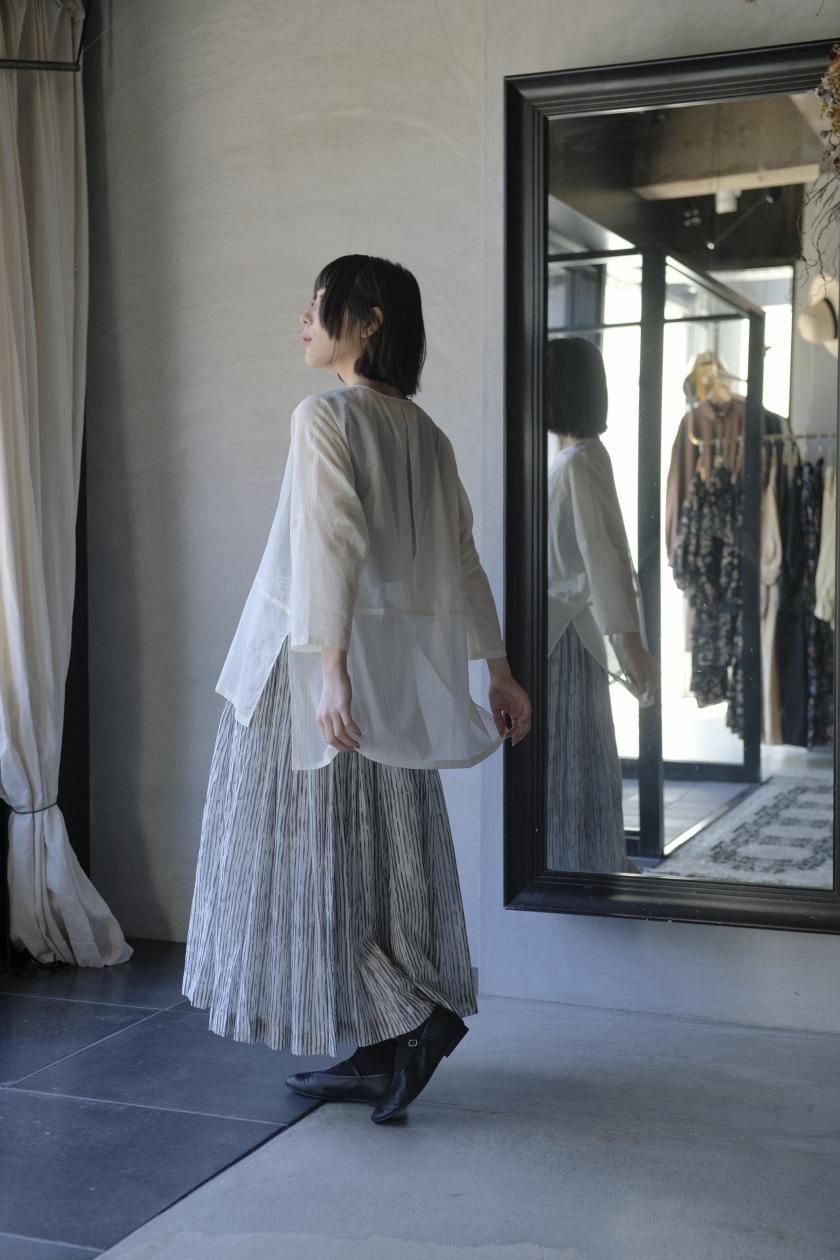 evam eva コットンハーフスリーブ　プルオーバー　アンティークホワイト evam eva | コットンプルオーバー - c a b i n e t O N L I N E