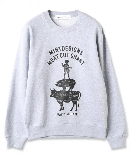 mintdesigns / MEAT CHART SWEAT ߡȥ㡼ȥåȡgray