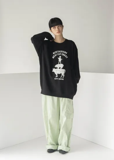 mintdesigns / MEAT CHART SWEAT ߡȥ㡼ȥåȡBlack
