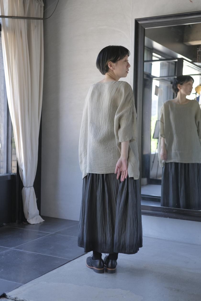 evameva リネン100% プルオーバー グレー フリーサイズ evam eva - linen pullover エヴァムエヴァ リネンプルオーバー