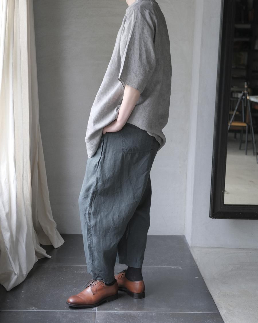麻のパンツ　墨ペイント 麻のパンツ 墨ペイント 麻のパンツ墨ペイント