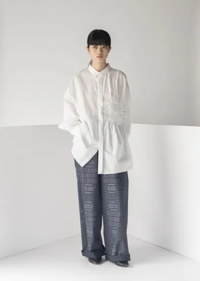 mintdesigns / NEGATIVE SPACE POCKET SHIRT ᥬƥ֥ڡݥåȥ