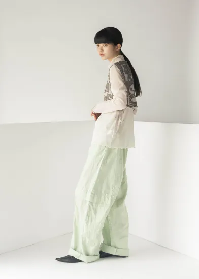 <img class='new_mark_img1' src='https://img.shop-pro.jp/img/new/icons14.gif' style='border:none;display:inline;margin:0px;padding:0px;width:auto;' />mintdesigns /  CRASH SATIN LOOSE WIDE PANTS å奵ƥ롼磻ɥѥġMINT