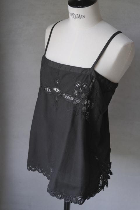 H&#233;riter / hand smocking blouseBlack