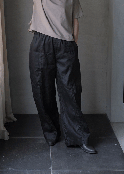 <img class='new_mark_img1' src='https://img.shop-pro.jp/img/new/icons14.gif' style='border:none;display:inline;margin:0px;padding:0px;width:auto;' />mintdesigns /  CRASH SATIN LOOSE WIDE PANTS å奵ƥ롼磻ɥѥġBLACK
