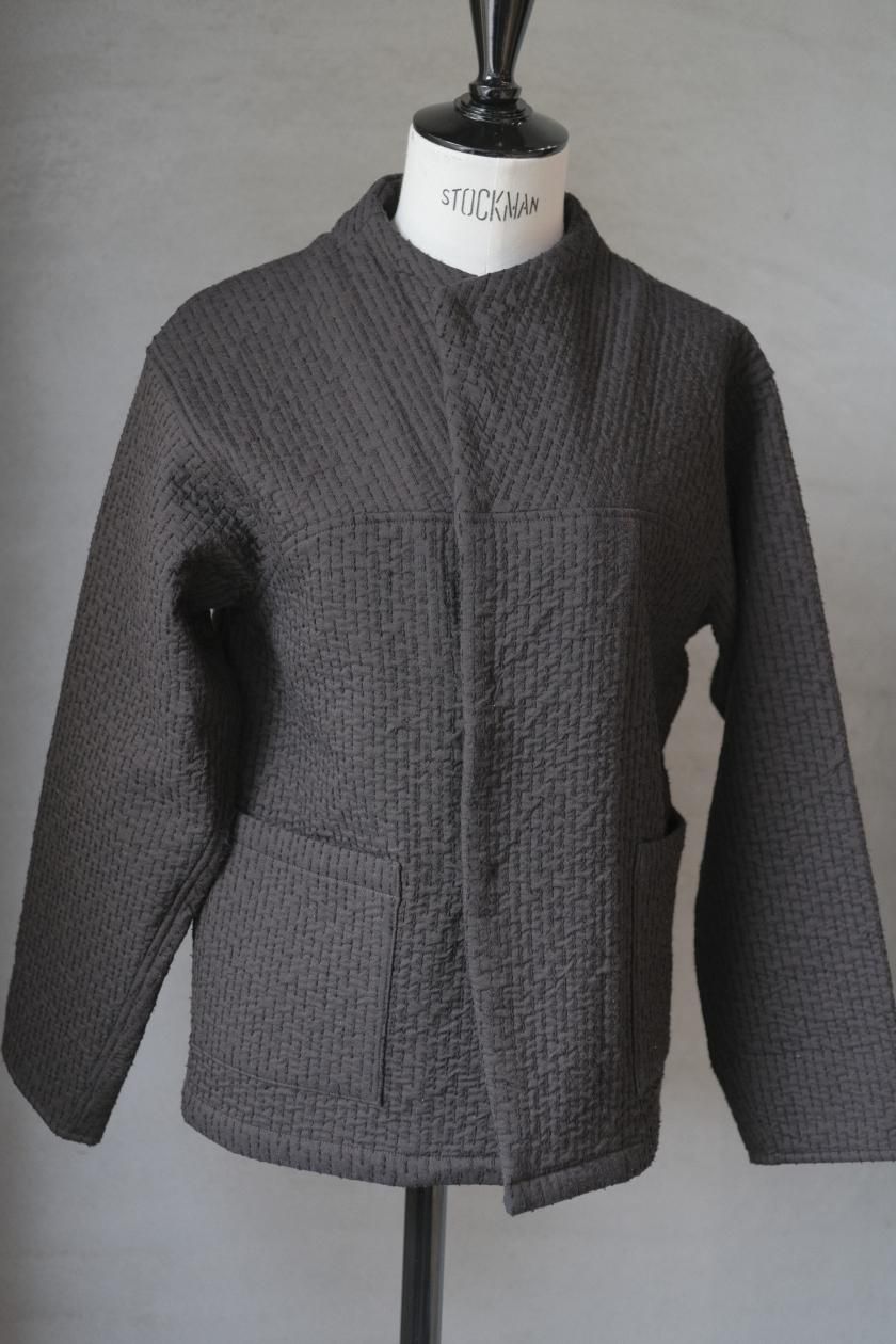 MITTAN 中わた刺し子織ジャケット 黒茶 サイズ3 MITTAN 中わた刺し子織ジャケット 黒茶 送料無料