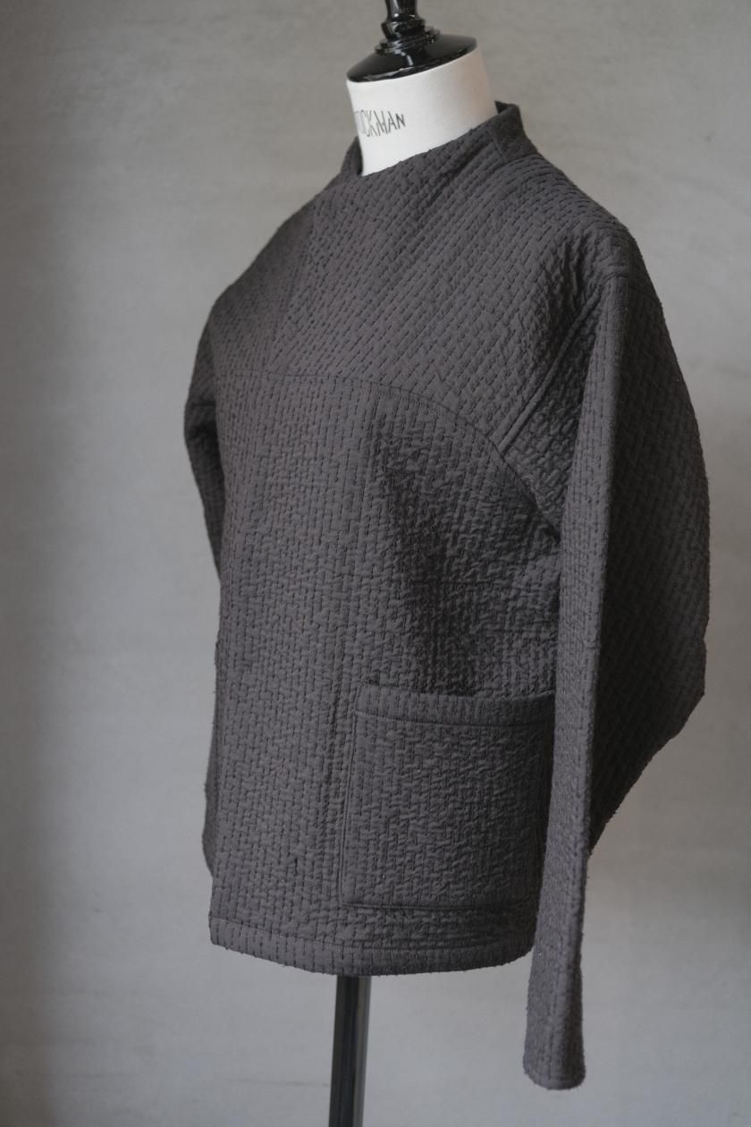 MITTAN 中わた刺し子織ジャケット 黒茶 サイズ3 MITTAN | 中わた刺し子織ジャケット - c a b i n e t O N L I N E