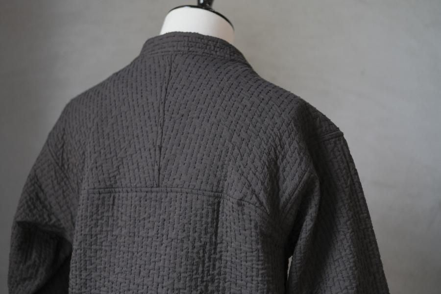 MITTAN 中わた刺し子織ジャケット 黒茶 サイズ3 MITTAN 中わた刺し子織ジャケット 黒茶 送料無料