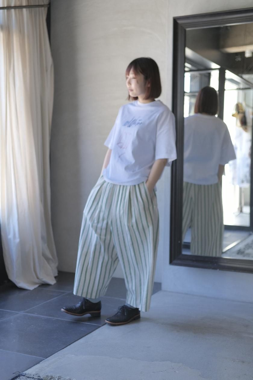 アトリエナルセcotton linen gaucho pants ～stripe cotton linen gaucho pants ～stripe～ - atelier naruse