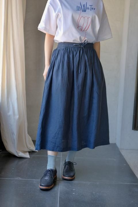 atelier naruse / linen gather skirtnavy
