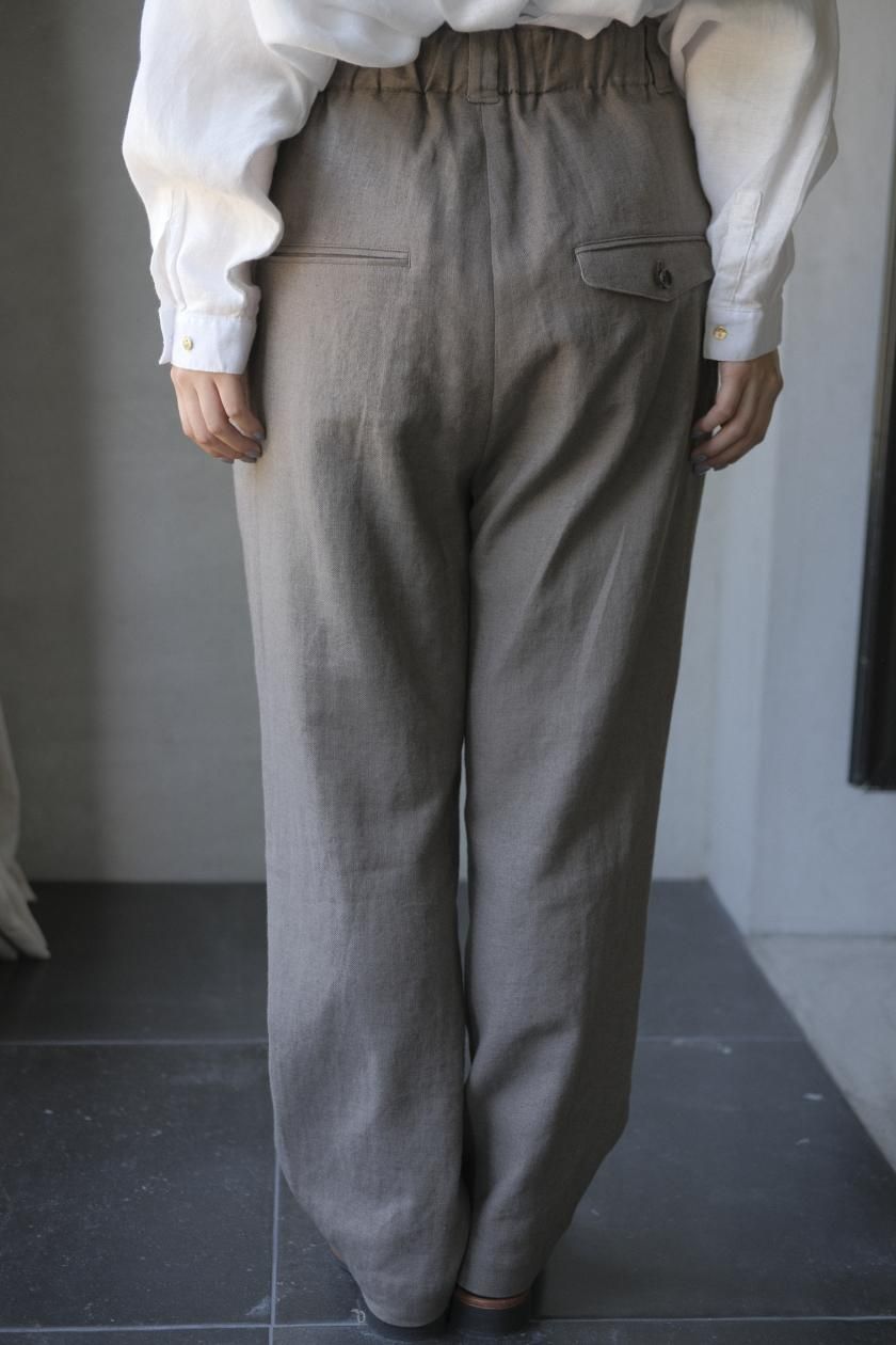 アトリエナルセ☆ リネンコットンテーパードパンツ～ヘリンボーン～ atelier naruse | テーパードパンツ - c a b i n e t O N L I N E