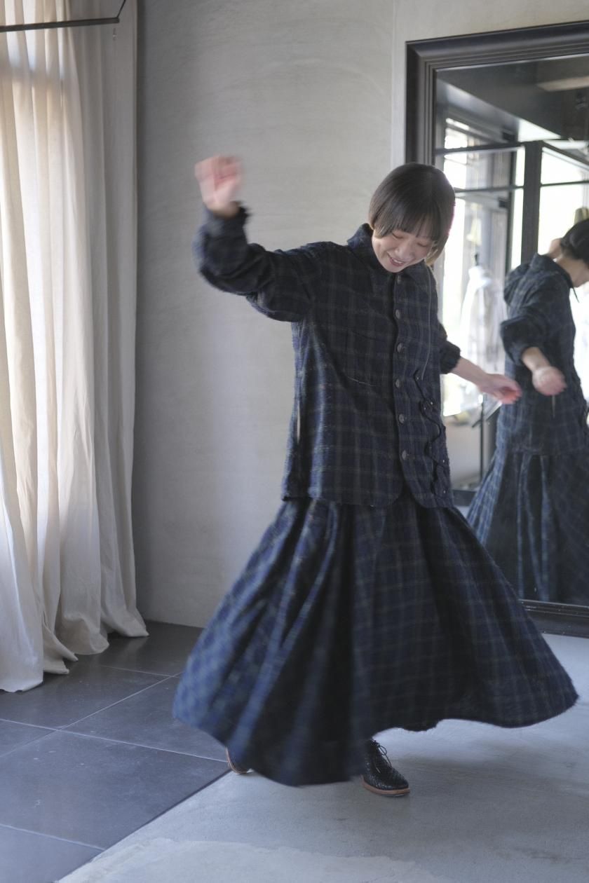 yuta matsuoka 23ssバギーパンツ YUTA MATSUOKA buggy trousers / natural wrinkles linen (dark