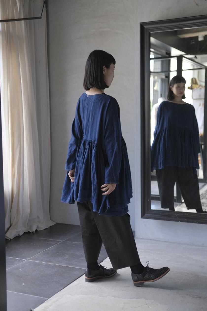 【スペシャル】紫インディゴリネン コットン　メティス　襟縫い付け スペシャル】紫インディゴリネン コットン メティス 襟縫い付け