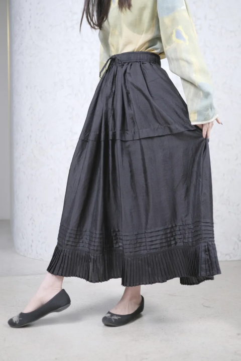 BUNON / Gather Tuck Skirt (Rose Violet)