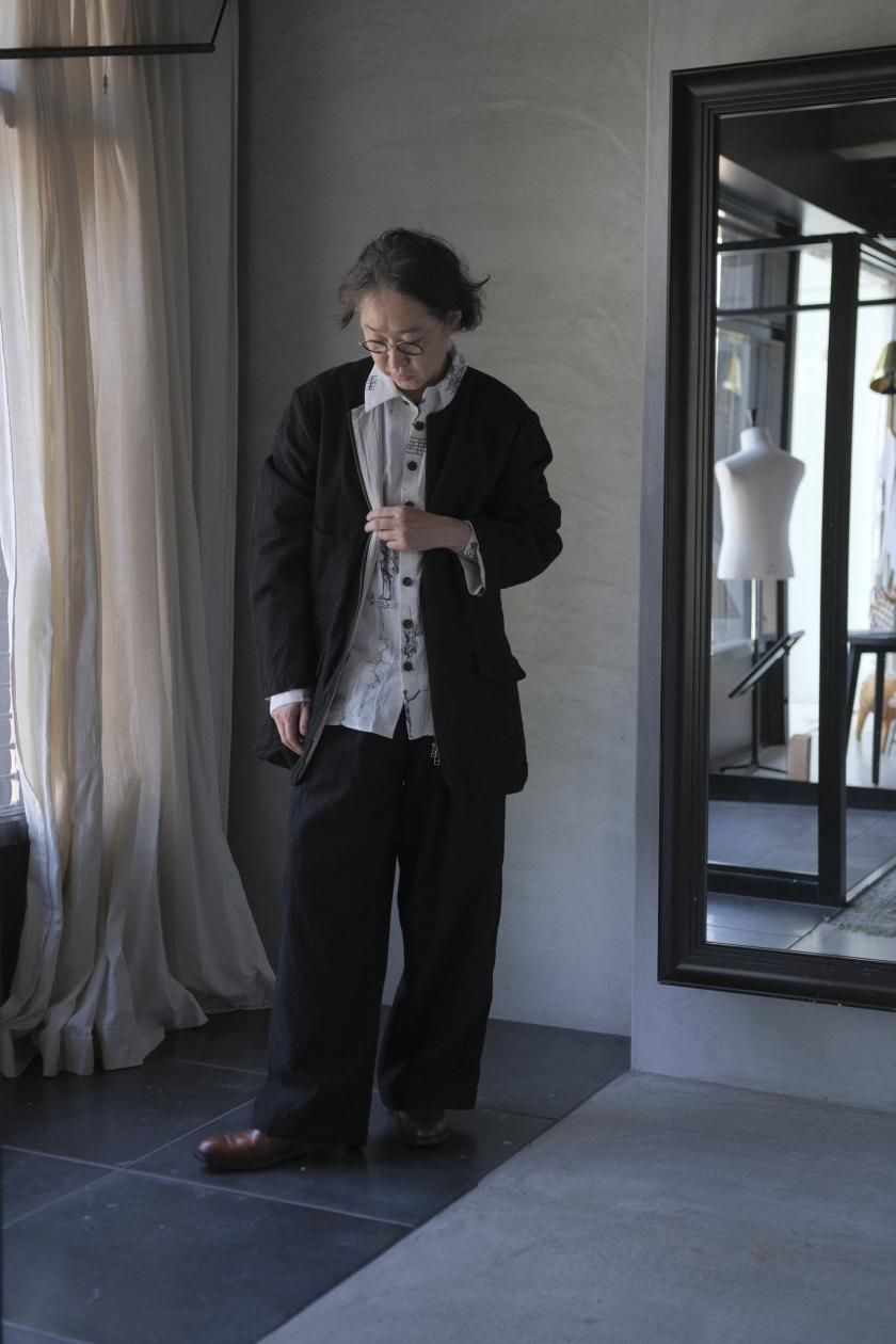 yuta matsuoka シャツジャケット YUTA MATSUOKA plain shirt / dobby check (black)の商品ページ