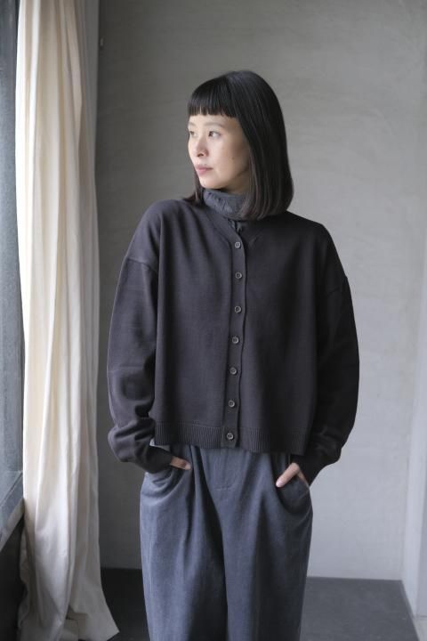 atelier naruse / cotton wool knit cardigan black