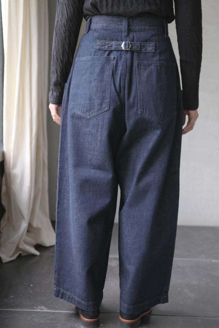 アトリエナルセ コットンデニム タックパンツ size0 cotton denim tuck pants - atelier naruse｜Online store｜the an