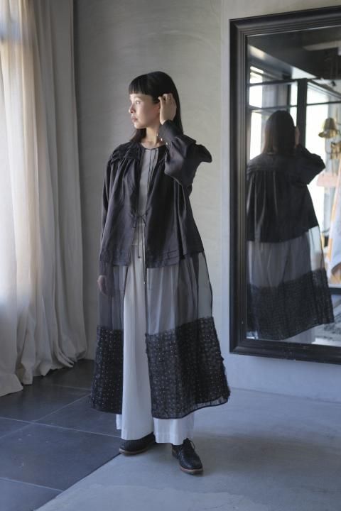 BUNON / Embroidery Combination DressBlack