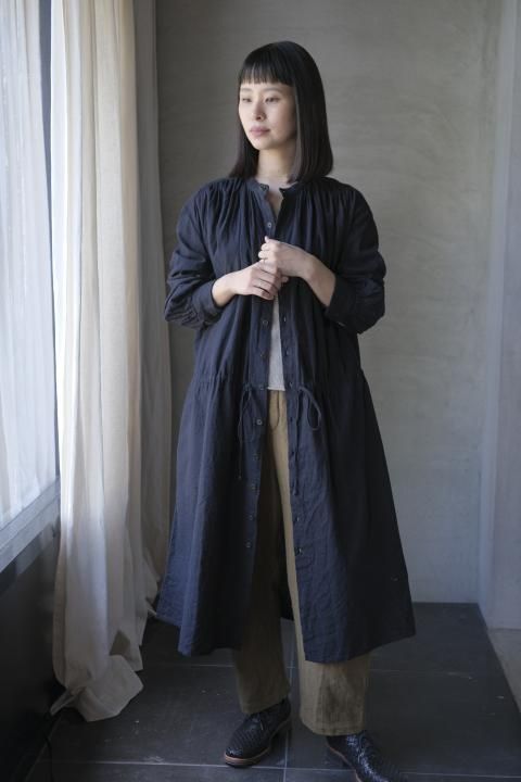 GUPTIHA / Hand Span Cotton Linen (Black & Off White)