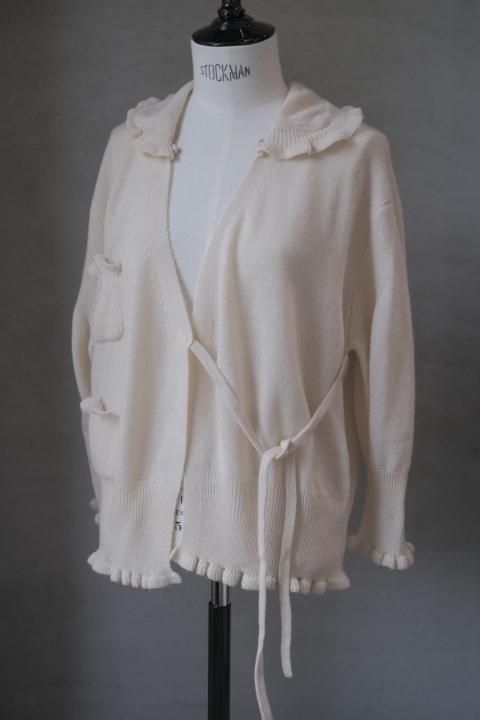 TOWAVASE / Volant cardigan (ivory)