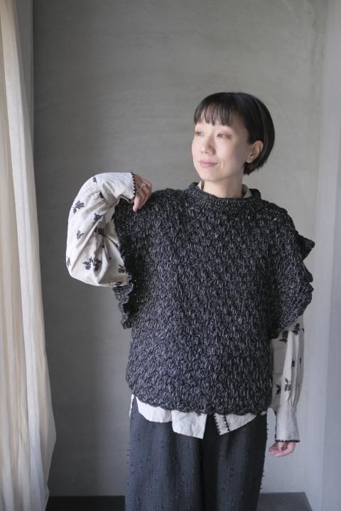 BUNON / Hand Crochet GiletBlack