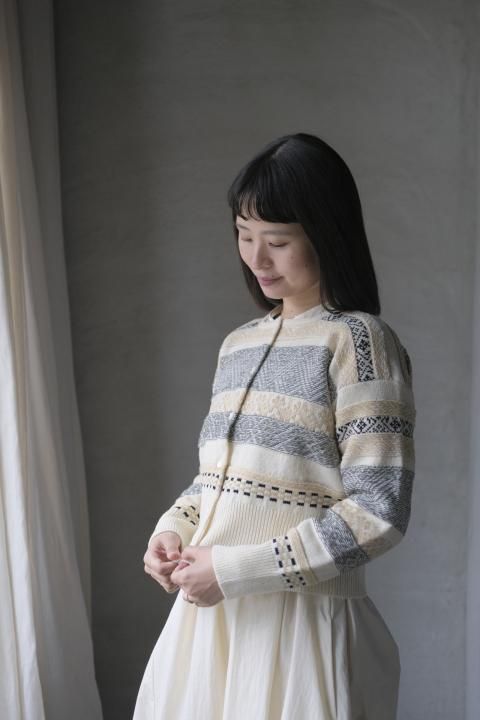 ASEEDONCL&#214;UD / Handwerkers  / Seiyako jacquard cardiganOff white