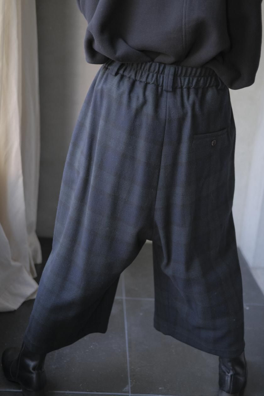 【新品】アトリエナルセ2024AWウールフラノガウチョパンツブラックウォッチ atelier naruse｜ウールフラノガウチョパンツ ブラックウォッチ