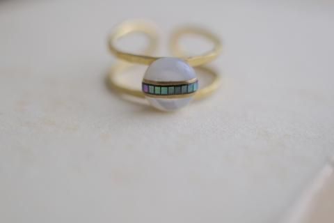Classic ko / Nagi / ASA-NAGI double line ring(brass/K.18GP) ե꡼