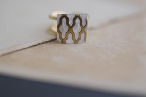 Classic ko / Moroccan SQUARE double line ring(brass/K.18GP) ե꡼