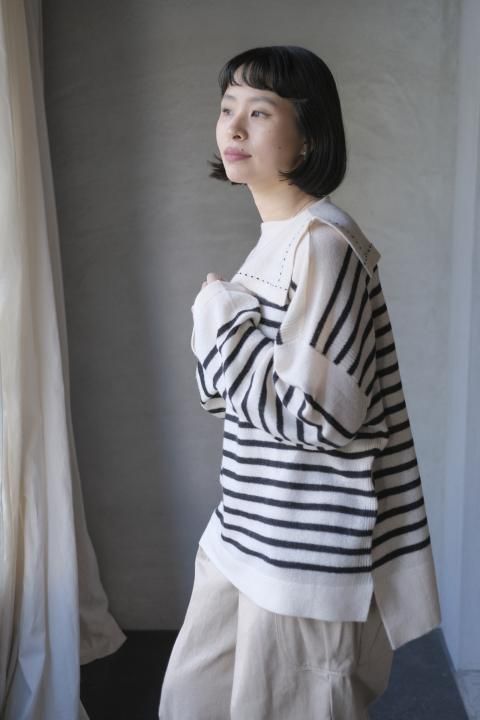 <img class='new_mark_img1' src='https://img.shop-pro.jp/img/new/icons14.gif' style='border:none;display:inline;margin:0px;padding:0px;width:auto;' />TOWAVASE / maison de montagne / Basque (Х) / pullover Bivory  black