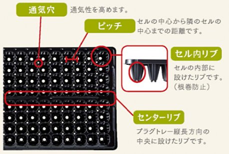 インチタイププラグトレーPS288穴深型黒 (100枚1セット）TO製 - 京和グリーンの園芸資材ショップ