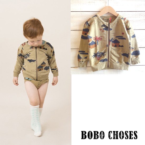 BOBO CHOSES（ボボショーズ）　子供服/スウェット　Gombe　ZippedSweatshirt　 日本総輸入代理店より入荷 -  hammock outlet 50 & new （ハンモックアウトレットアンドニュー）