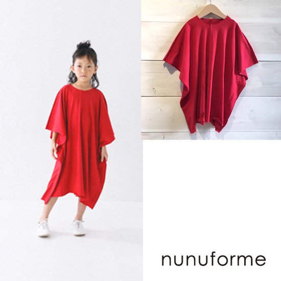 nunuforme(ヌヌフォルム) 　スクエアワンピース　　子供服/ワンピース　　Red　nunuformeより入荷 - hammock  子供服セレクトショップ