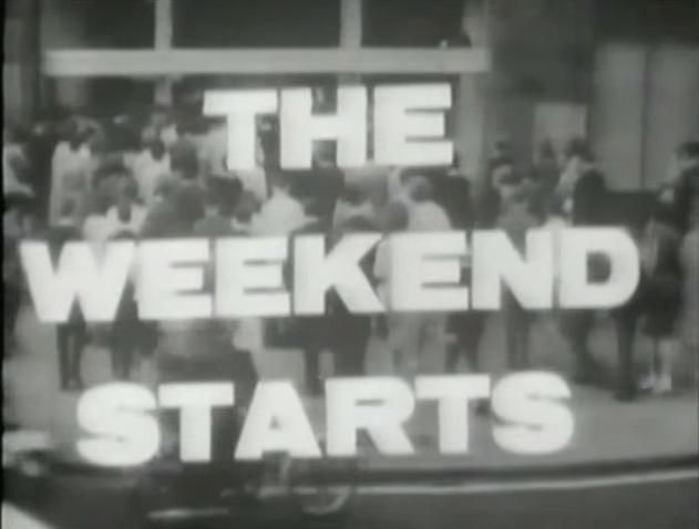 POP GEAR “THE WEEKEND STARTS HERE!” リンガーTシャツ〈ヘザー
