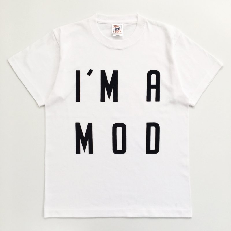 POP GEAR “I'M A MOD” フロックプリントTシャツ〈ホワイト〉 - 英国直