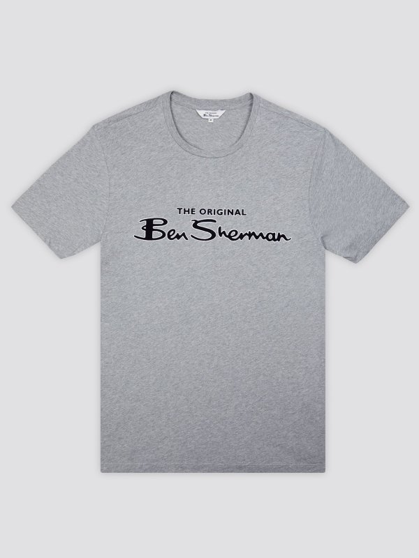 BEN SHERMAN ベンシャーマン シグネチャー ロゴプリント Tシャツ〈グレー〉 - 英国直輸入MODクロージング・60s POP  Tシャツ『DoiN' THe MoD』オンラインモッズショップ