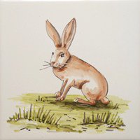 ポルトガルタイル（アズレージョ）【アニマル・ANC6】ウサギ・カラー
