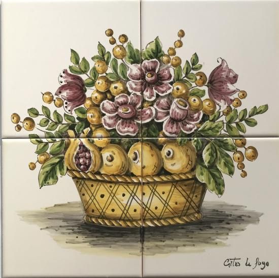 ポルトガル アズレージョ タイル 12枚セット ポルトガル製 絵タイル 15cm 角 アズレージョ 花柄 カラフル