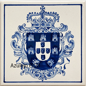 ポルトガルタイル（アズレージョ）【ブラザォン・BR4A】紋章　青単色
