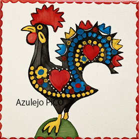 ポルトガルタイル（アズレージョ）【アニマル　幸運を呼ぶ雄鶏】GALO-R　赤